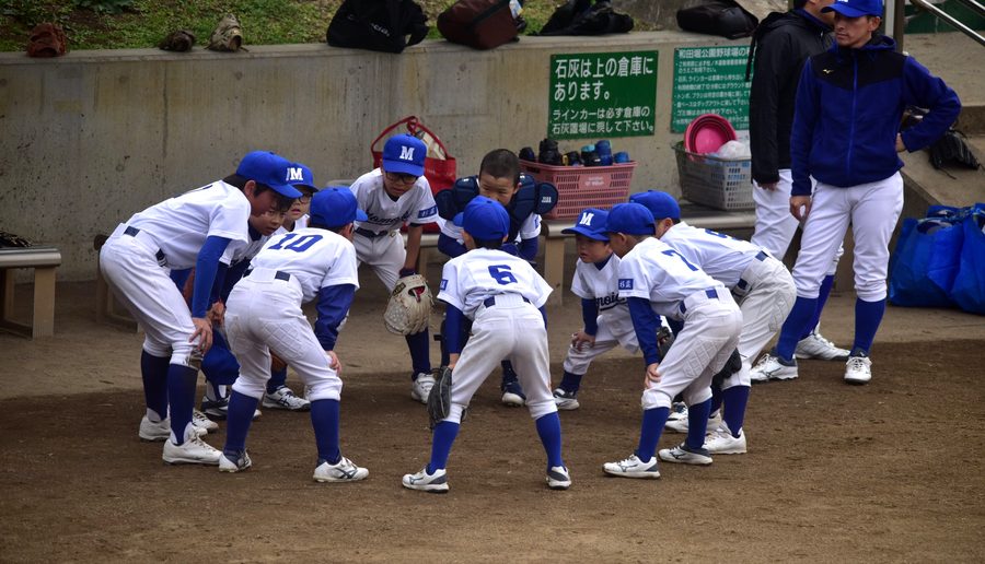 桃一ベースボールクラブの練習風景